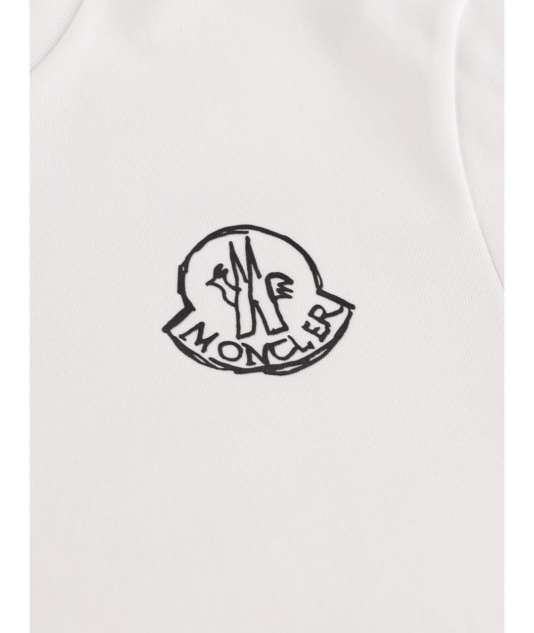 MONCLER Белая хлопковая футболка, фото 4