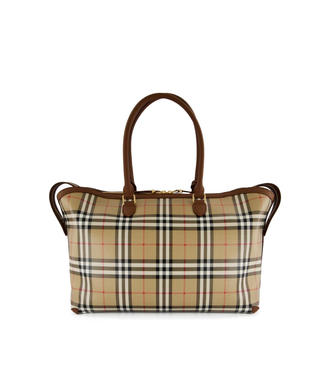 BURBERRY Бежевая сумка тоут из канвы, фото 2