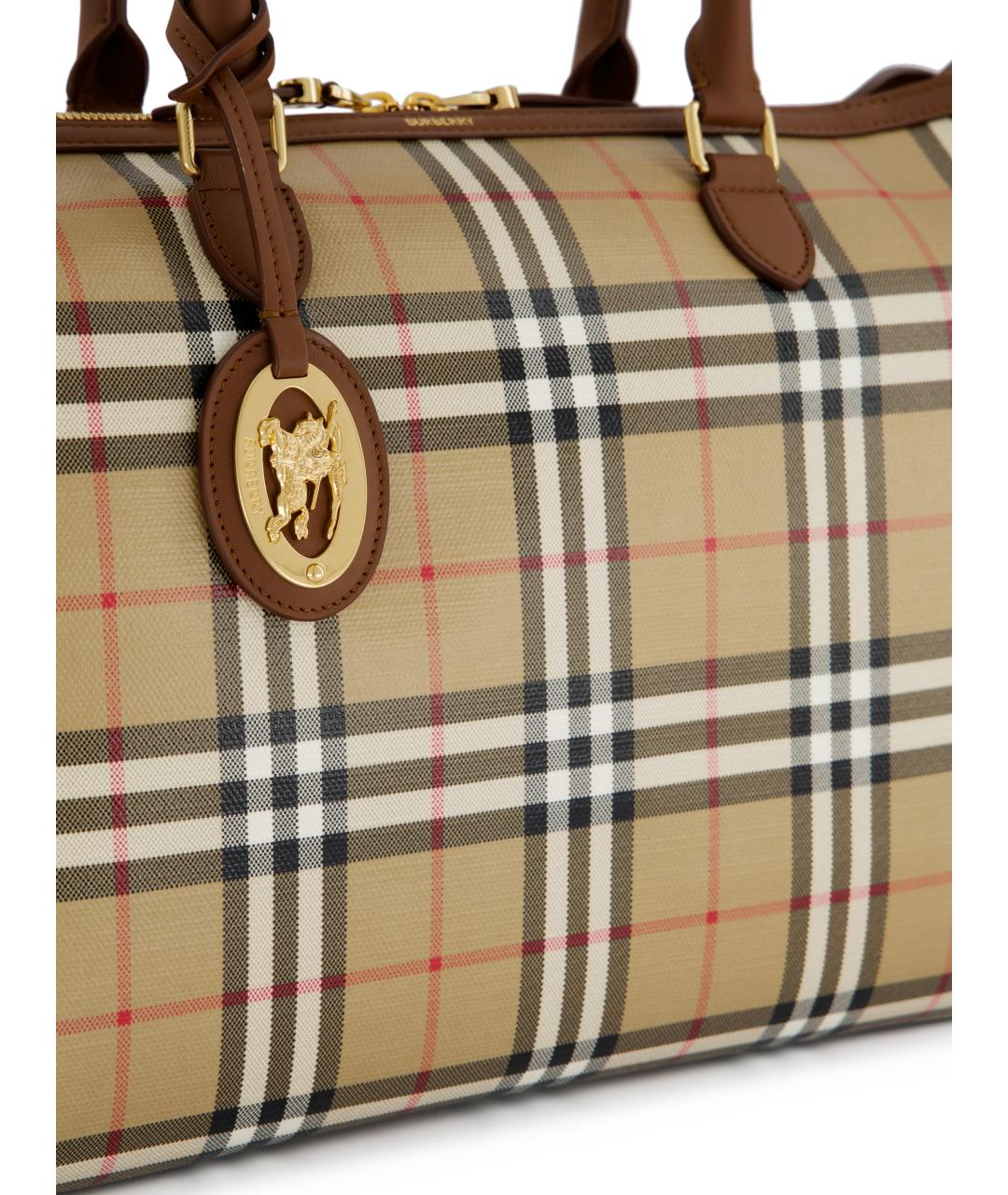 BURBERRY Бежевая сумка тоут из канвы, фото 4