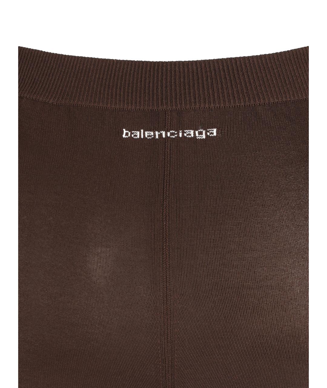 BALENCIAGA Коричневые вискозные леггинсы и велосипедки, фото 4