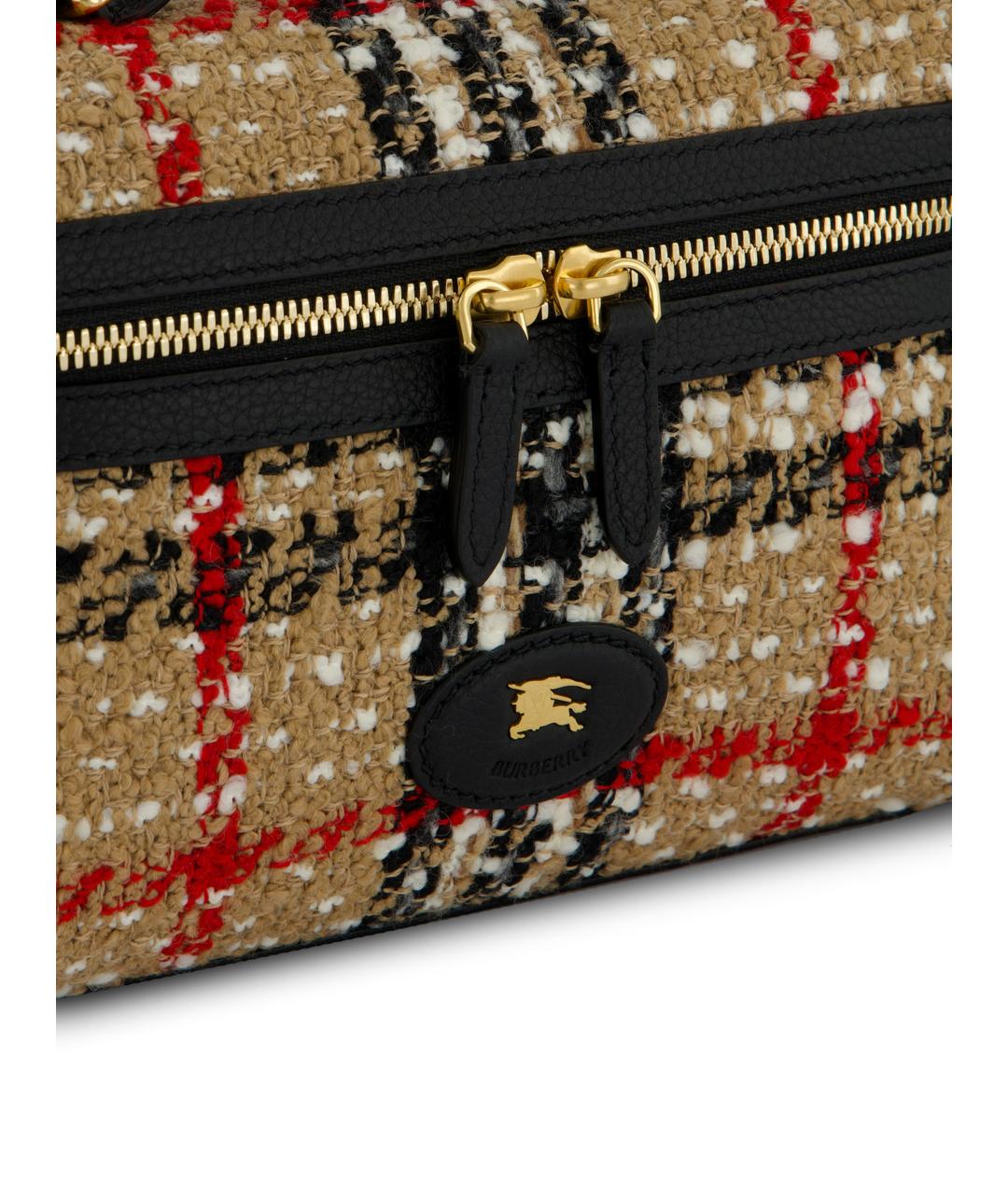 BURBERRY Бежевая тканевая сумка через плечо, фото 4