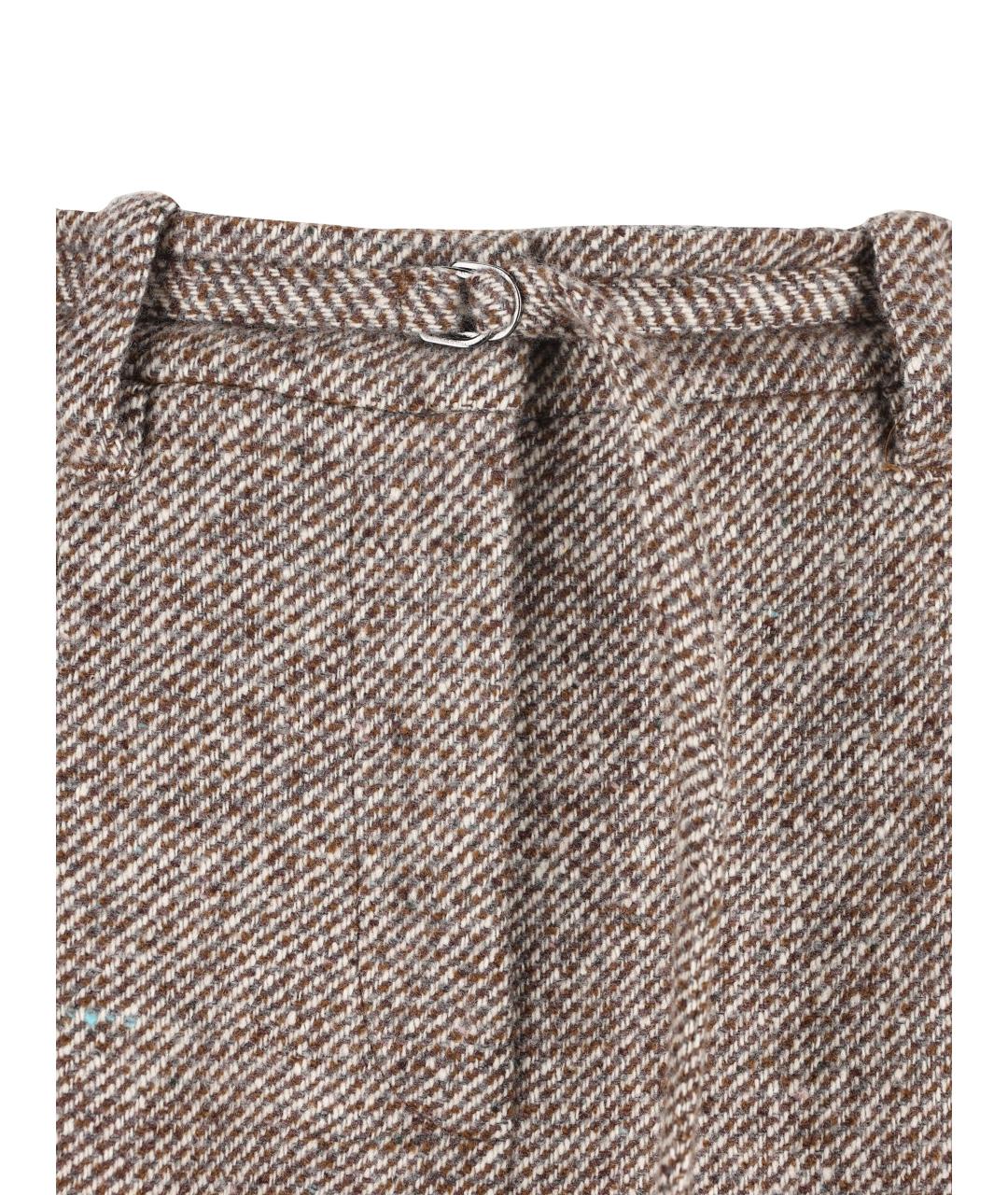 BRUNELLO CUCINELLI Коричневые шерстяные прямые брюки, фото 3