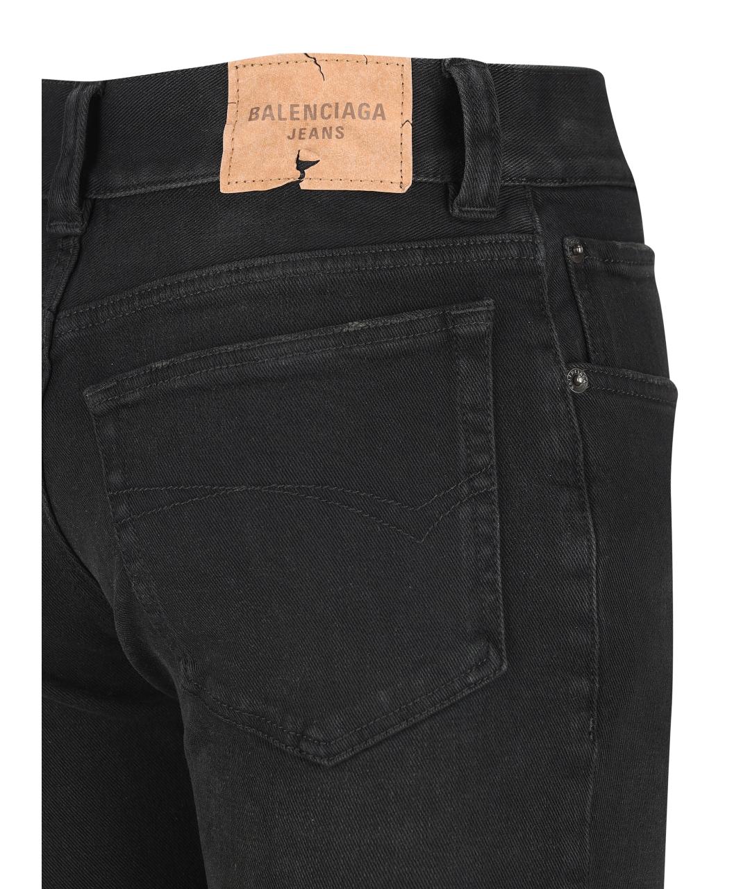BALENCIAGA Черные хлопковые джинсы клеш, фото 4