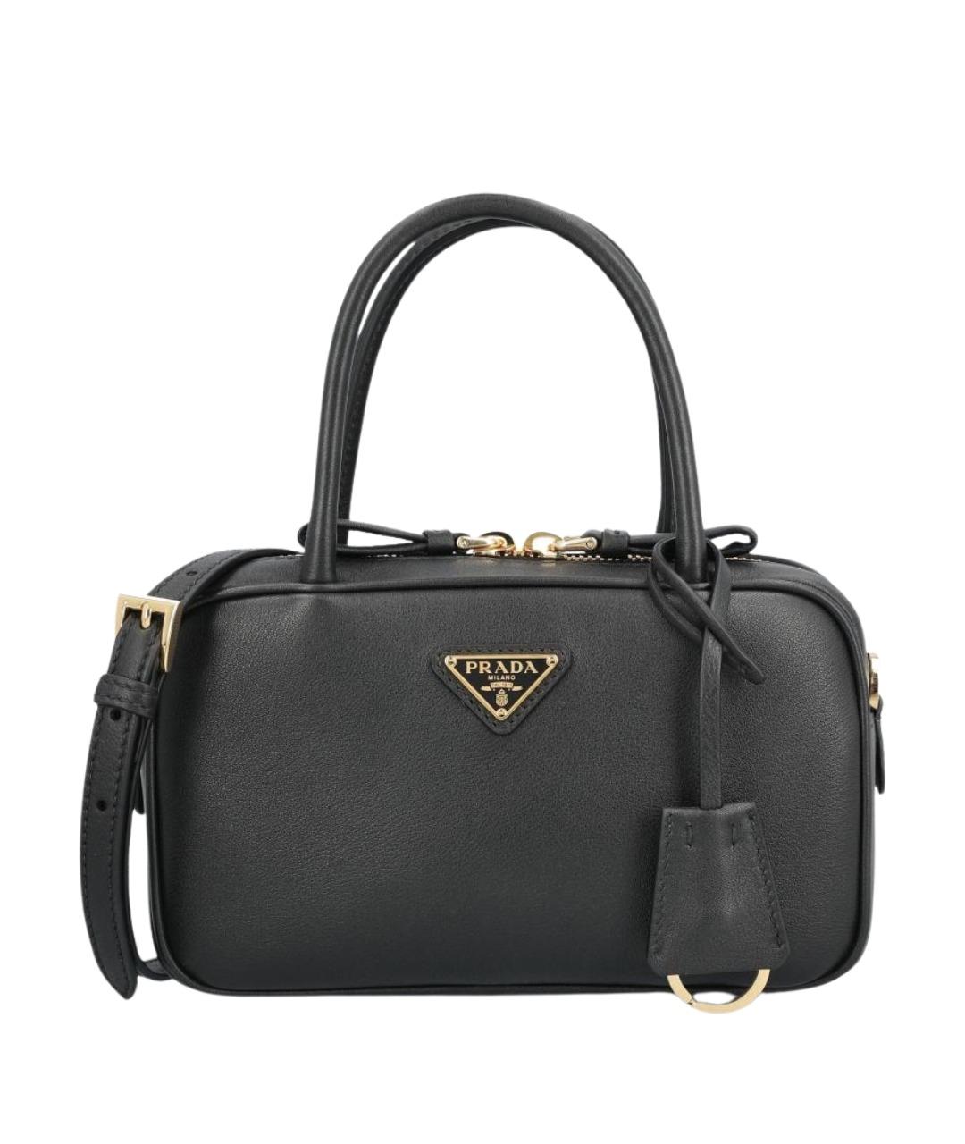 PRADA Черная кожаная сумка тоут, фото 1