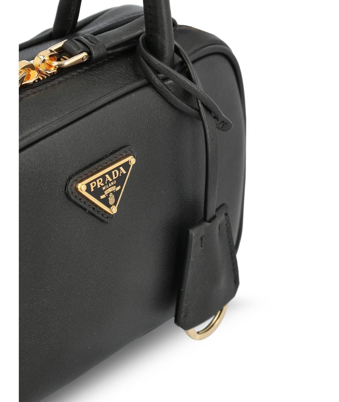 PRADA Черная кожаная сумка тоут, фото 4