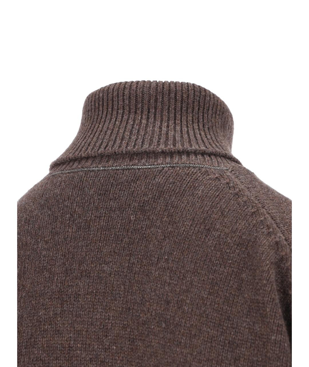 BRUNELLO CUCINELLI Коричневый кашемировый джемпер / свитер, фото 4