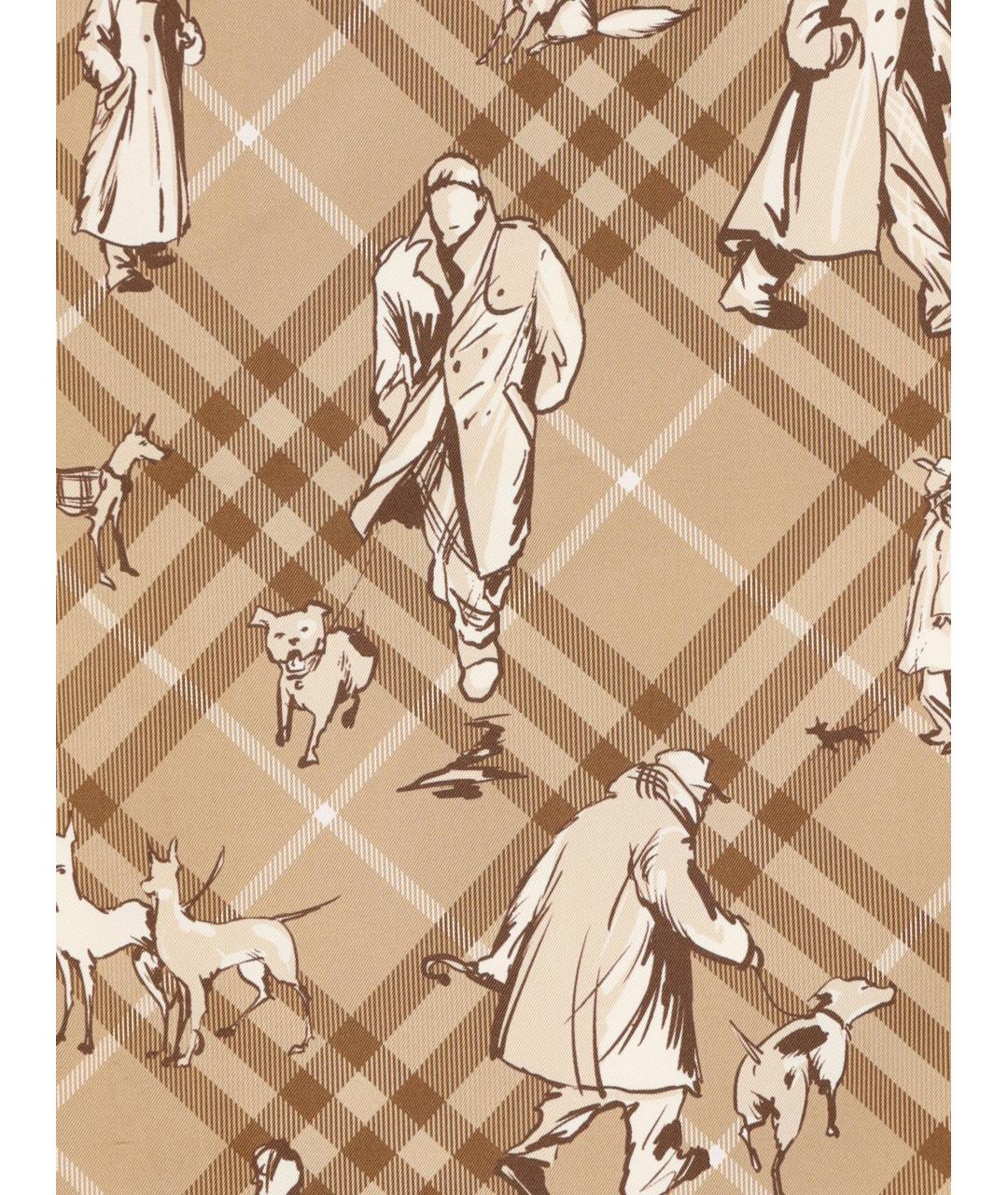 BURBERRY Бежевый шелковый шарф, фото 2
