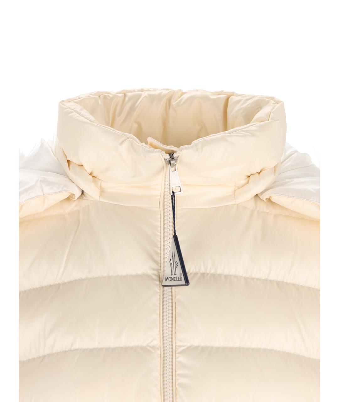 MONCLER Бежевое нейлоновое пальто, фото 3