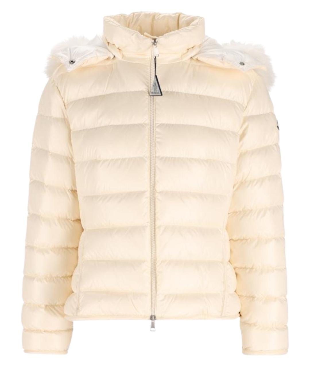 MONCLER Бежевое нейлоновое пальто, фото 1