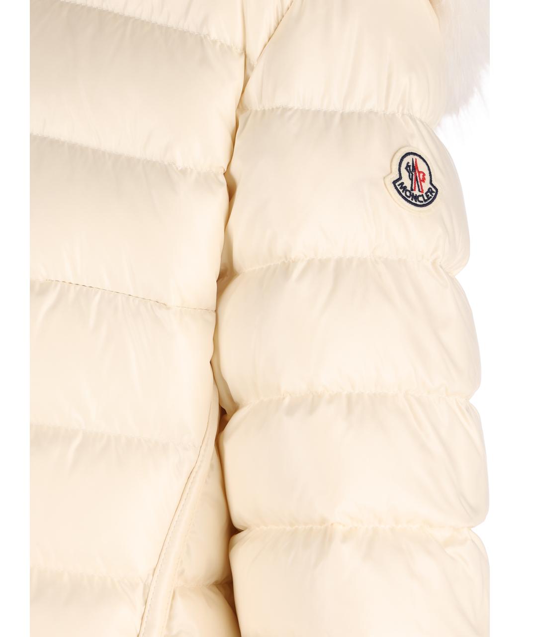 MONCLER Бежевое нейлоновое пальто, фото 4