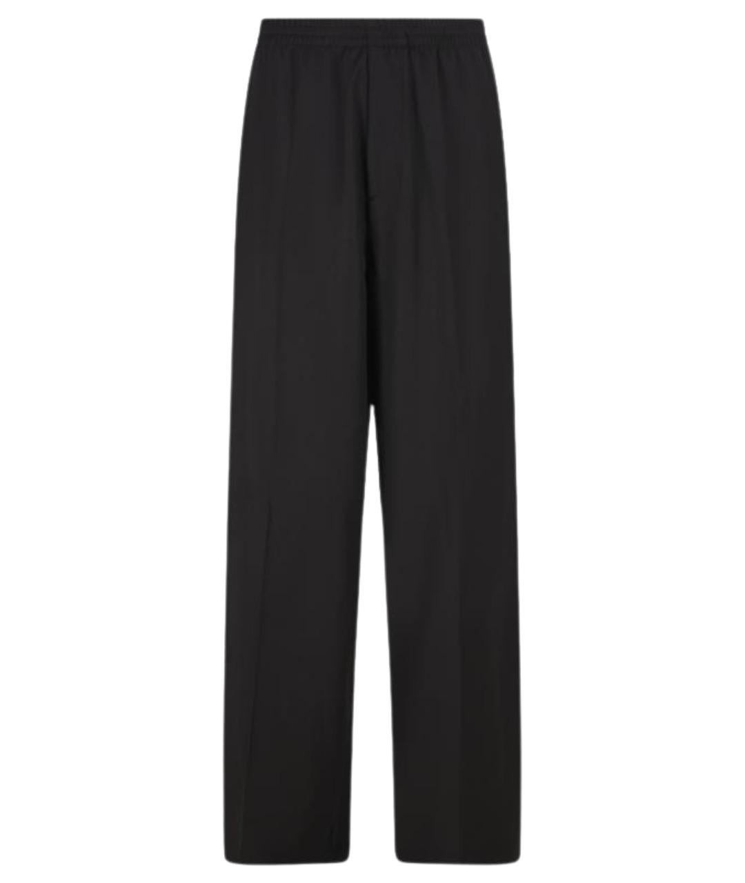 BALENCIAGA Черные шерстяные повседневные брюки, фото 1