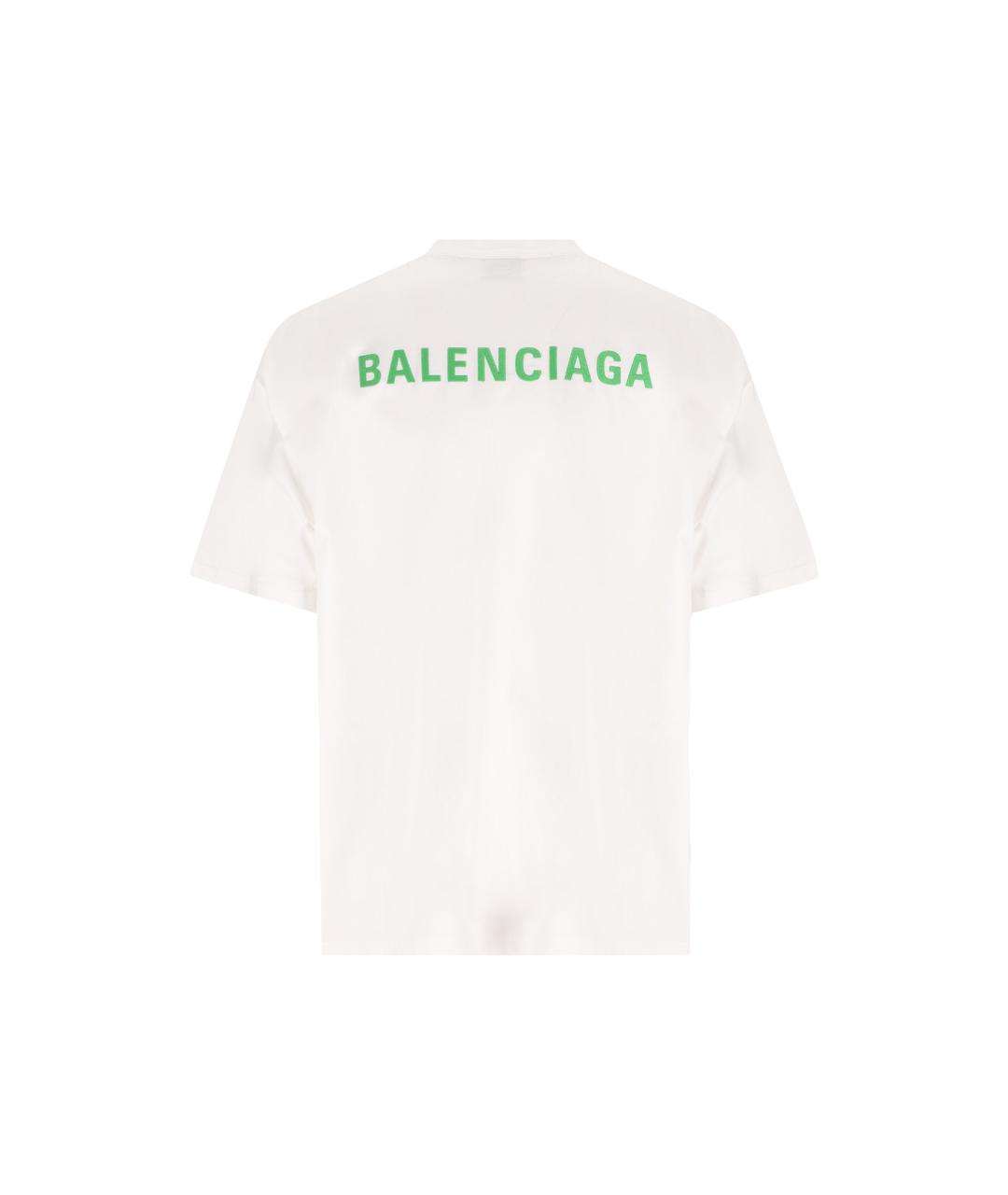 BALENCIAGA Белая хлопковая футболка, фото 2