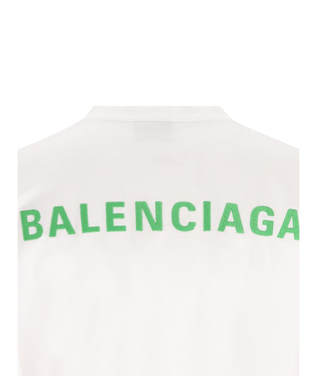 BALENCIAGA Белая хлопковая футболка, фото 3