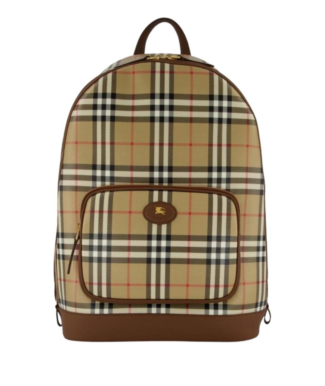 BURBERRY Бежевый рюкзак из канвы, фото 1