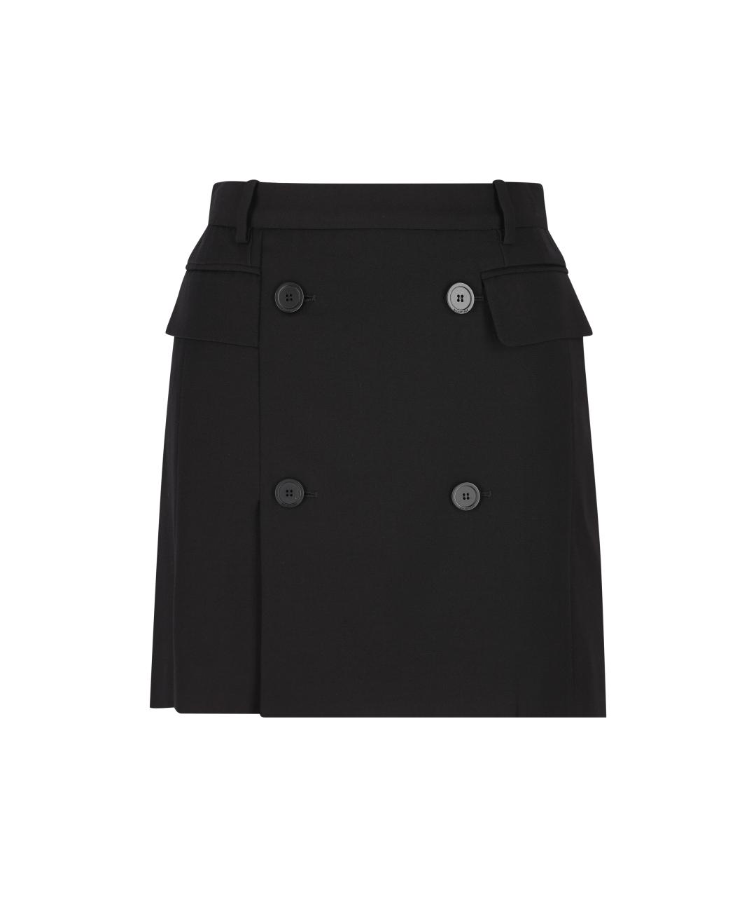 BALENCIAGA Черная вискозная юбка мини, фото 1