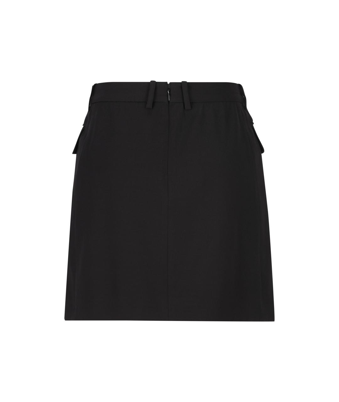 BALENCIAGA Черная вискозная юбка мини, фото 2