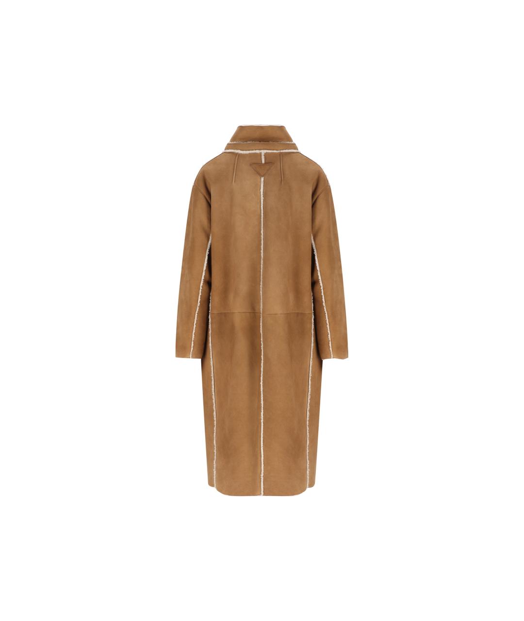 PRADA Коричневая кожаная дубленка, фото 2