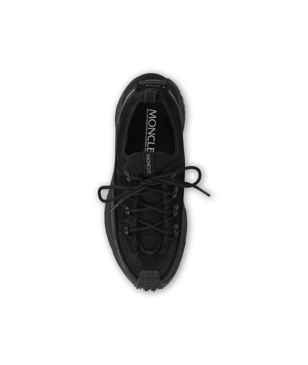 MONCLER Черные синтетические низкие кроссовки / кеды, фото 4