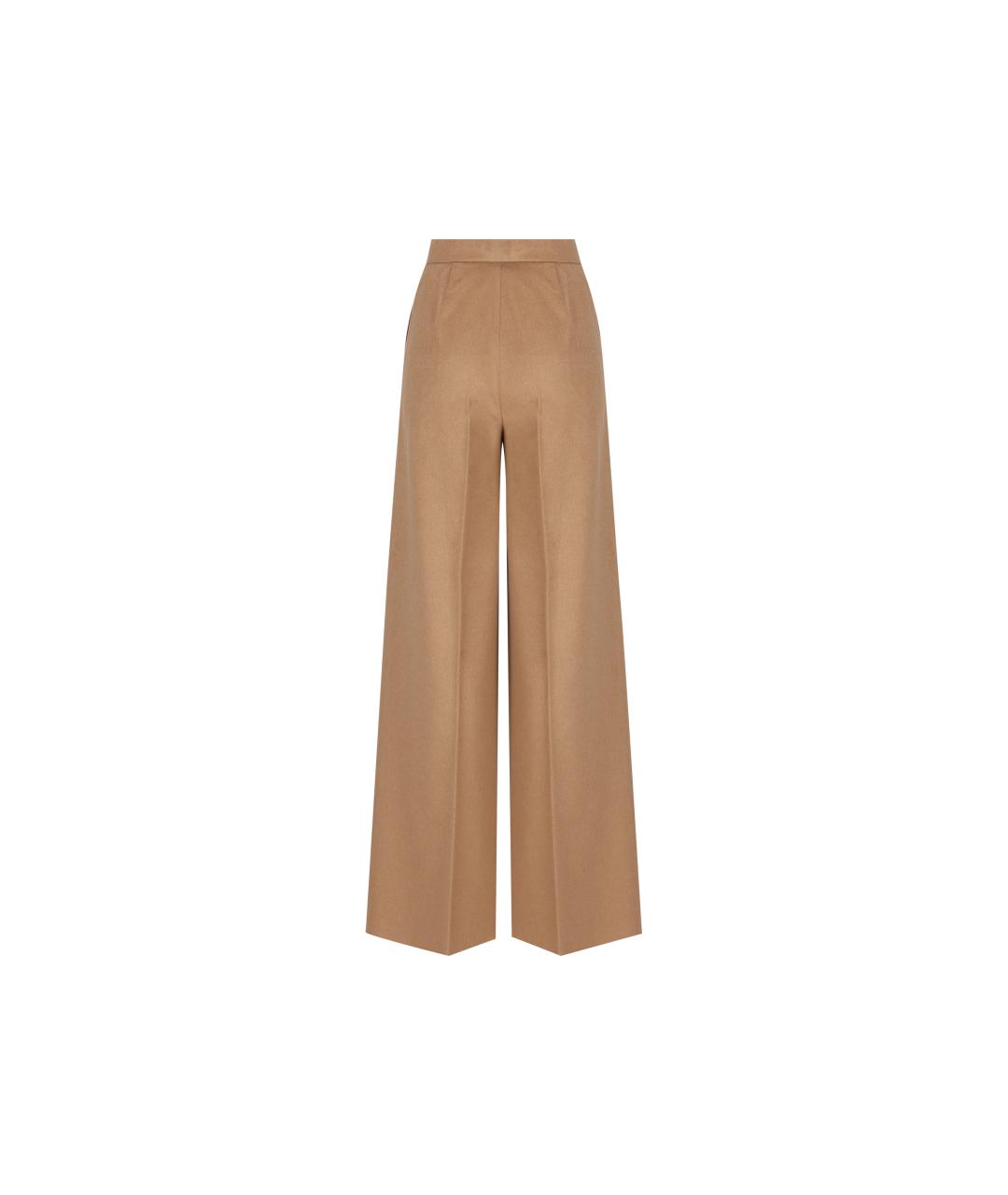 MAX MARA Бежевые хлопковые брюки широкие, фото 2