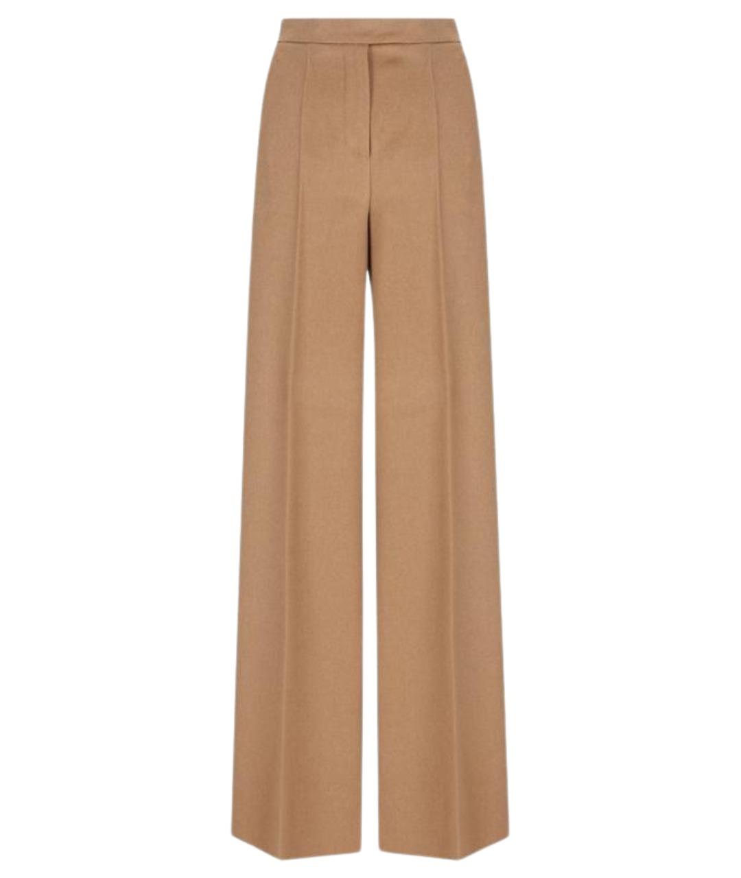 MAX MARA Бежевые хлопковые брюки широкие, фото 1