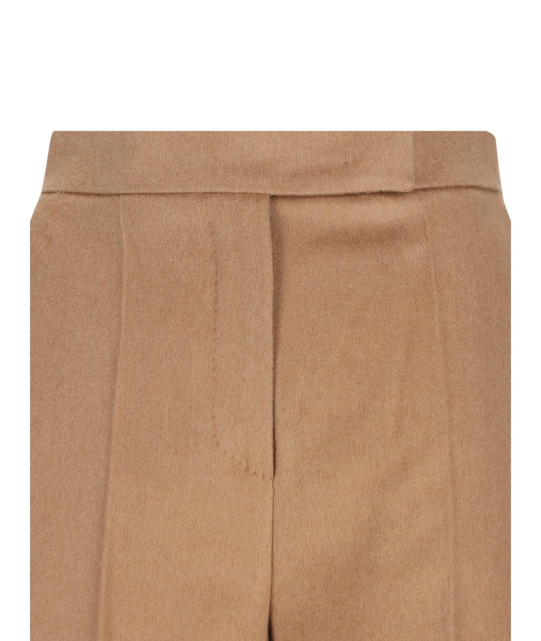 MAX MARA Бежевые хлопковые брюки широкие, фото 3