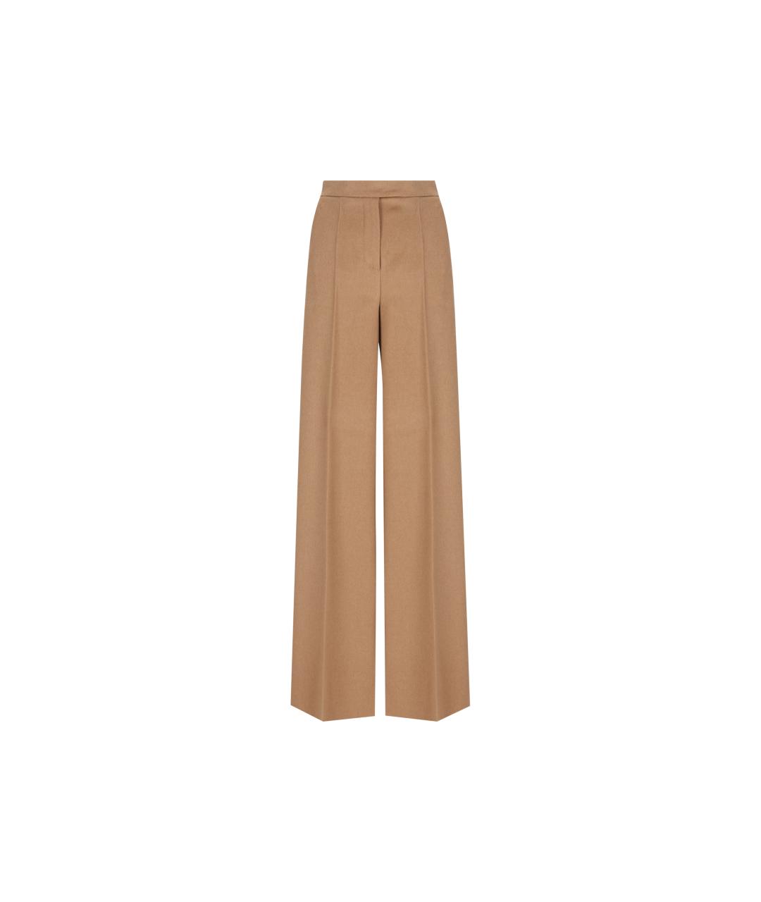 MAX MARA Бежевые хлопковые брюки широкие, фото 5