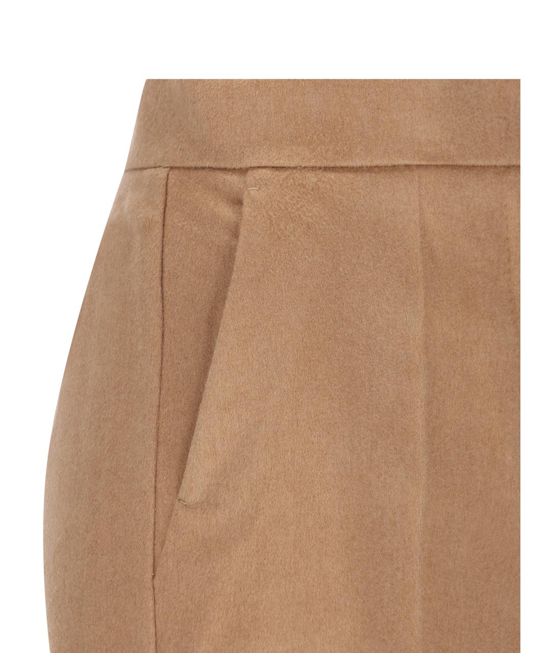 MAX MARA Бежевые хлопковые брюки широкие, фото 4