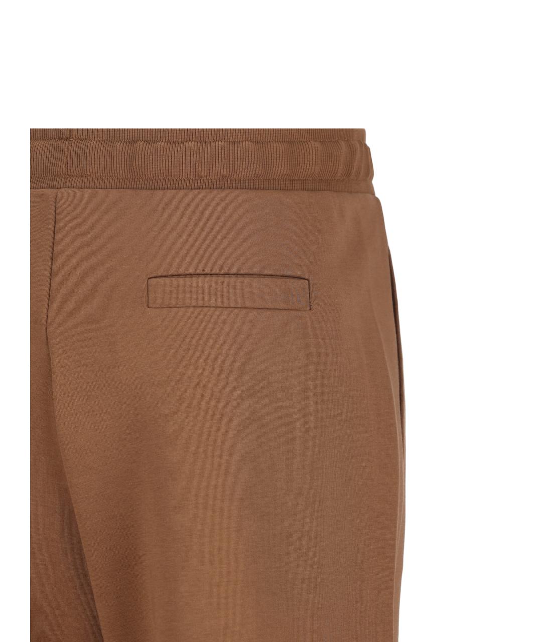 'S MAX MARA Коричневые хлопковые спортивные брюки и шорты, фото 4