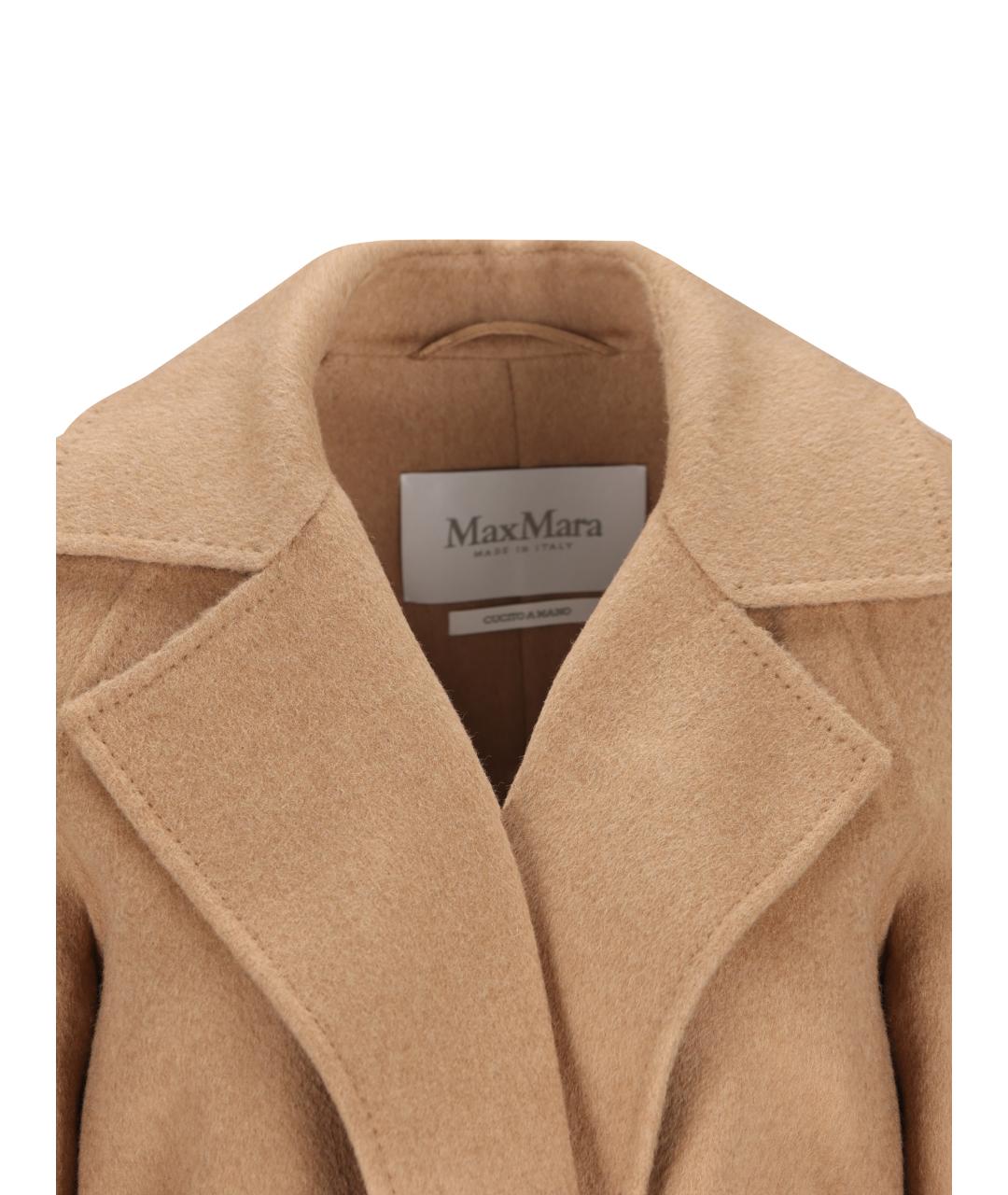 MAX MARA Бежевое шерстяное пальто, фото 4