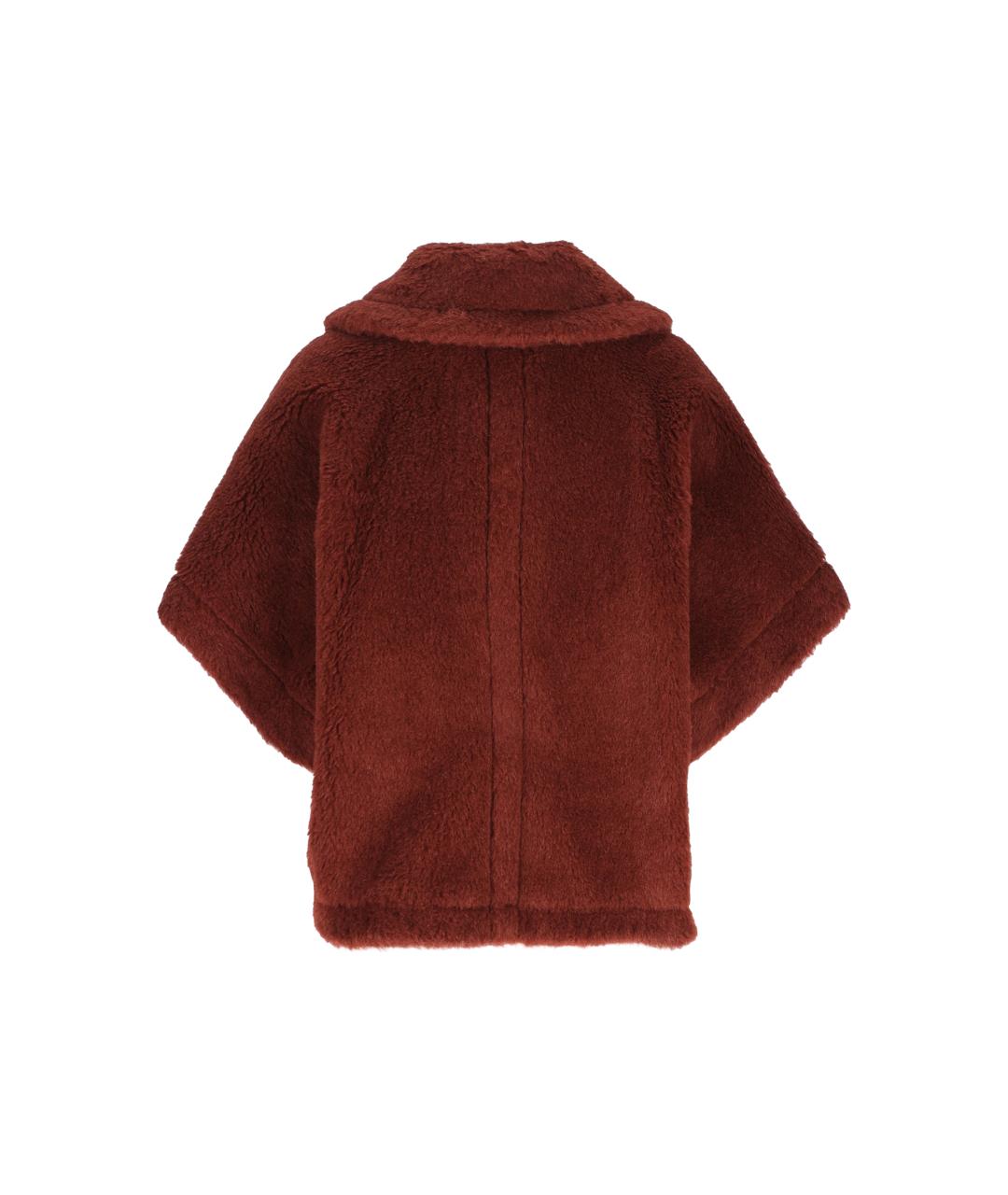 MAX MARA Бордовая шерстяная шуба, фото 2