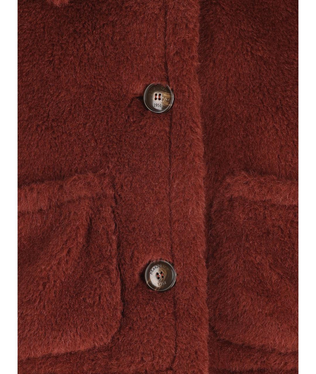 MAX MARA Бордовая шерстяная шуба, фото 4