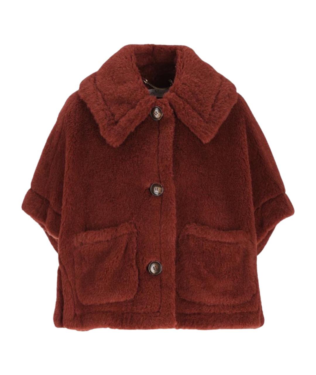 MAX MARA Бордовая шерстяная шуба, фото 1