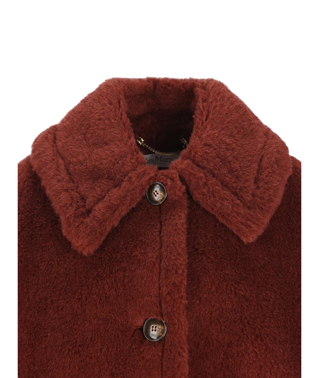 MAX MARA Бордовая шерстяная шуба, фото 3