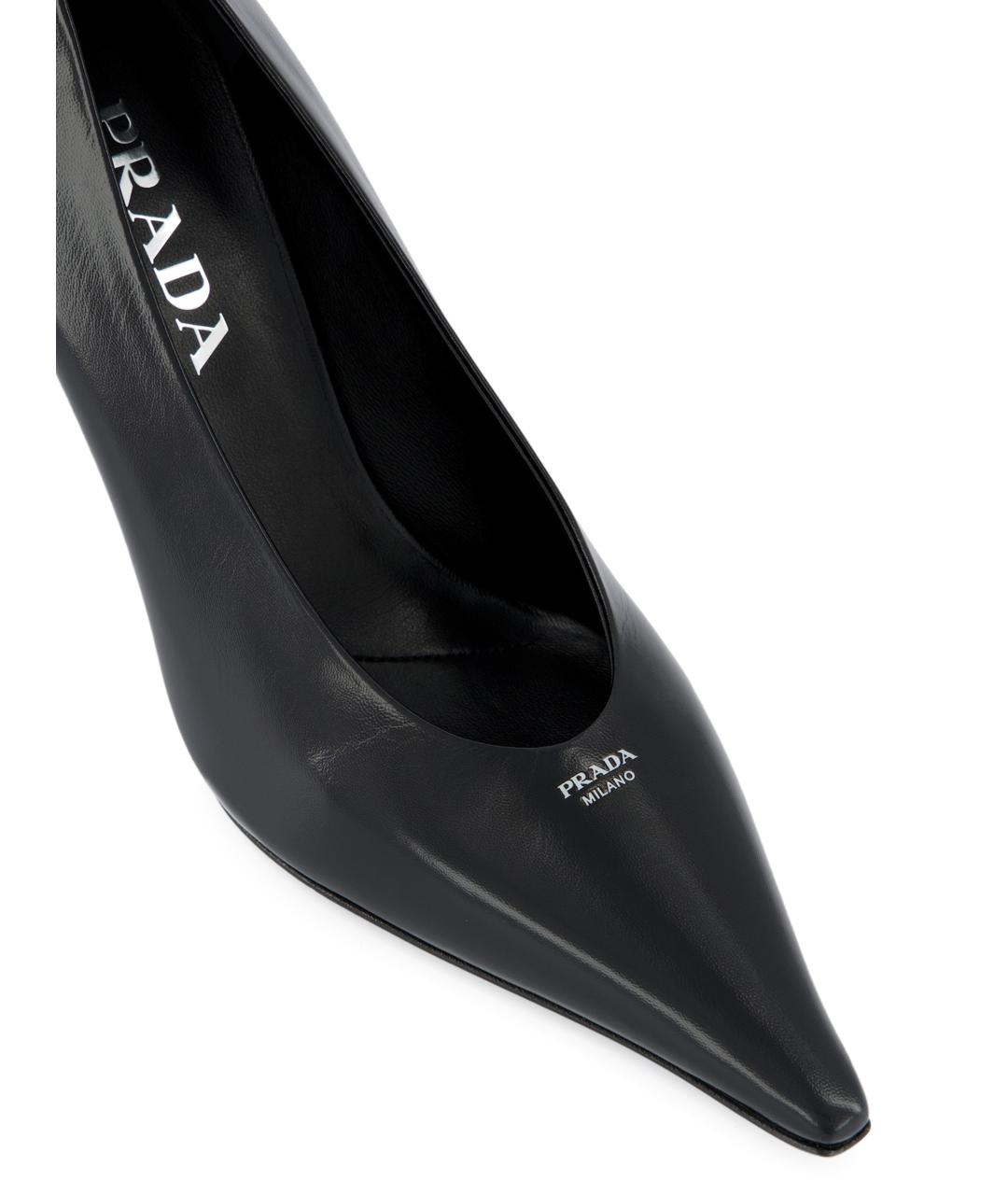 PRADA Черные кожаные туфли, фото 4