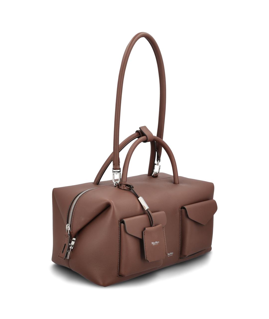 MAX MARA Коричневая кожаная сумка тоут, фото 3