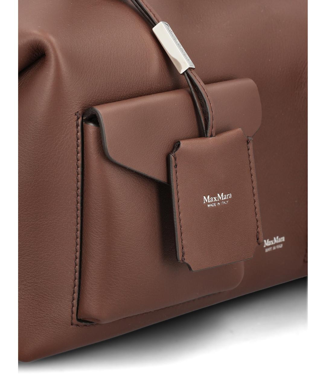 MAX MARA Коричневая кожаная сумка тоут, фото 4