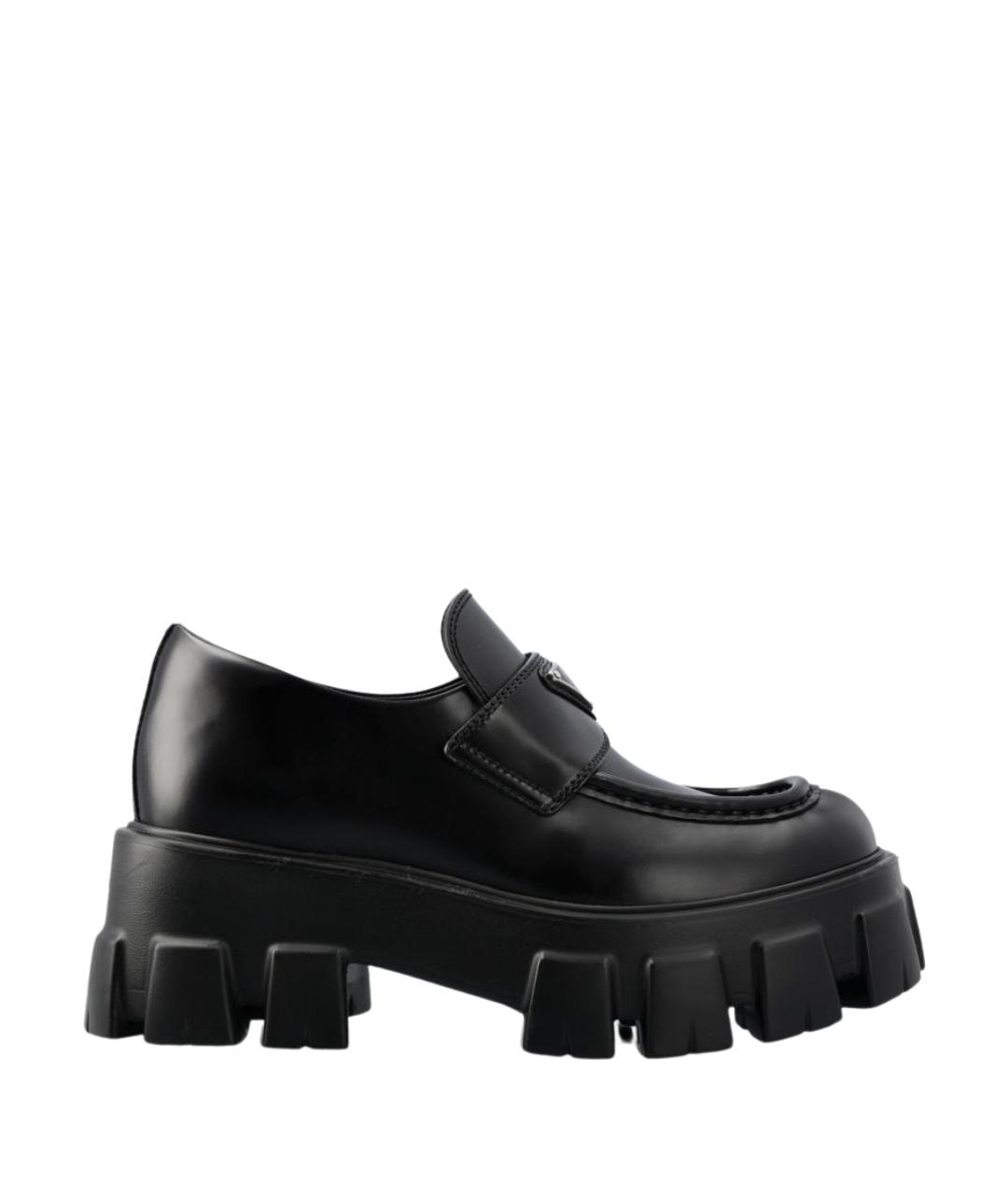 PRADA Черные кожаные лоферы, фото 1