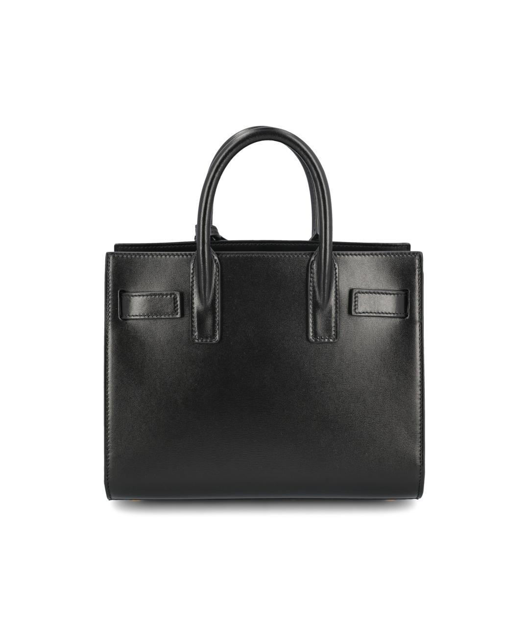 SAINT LAURENT Черная кожаная сумка с короткими ручками, фото 2