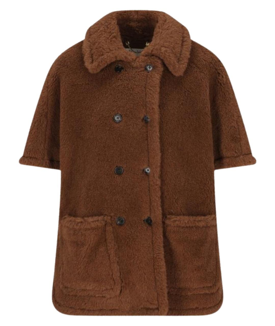 MAX MARA Коричневое шерстяное пальто, фото 1