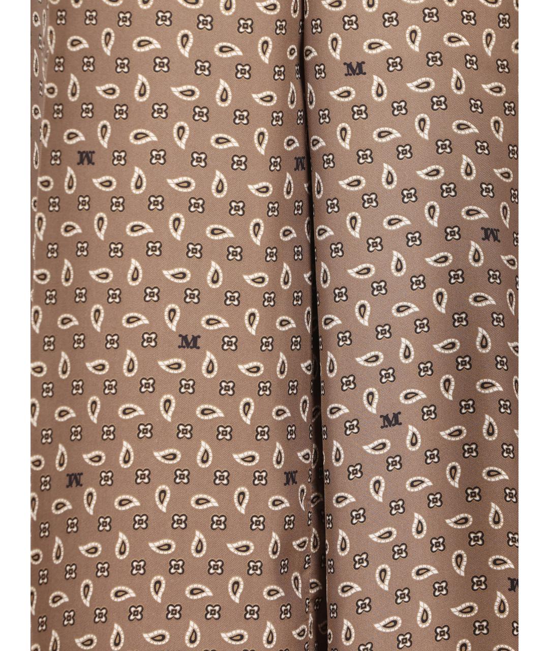 MAX MARA Бежевые шелковые брюки широкие, фото 3