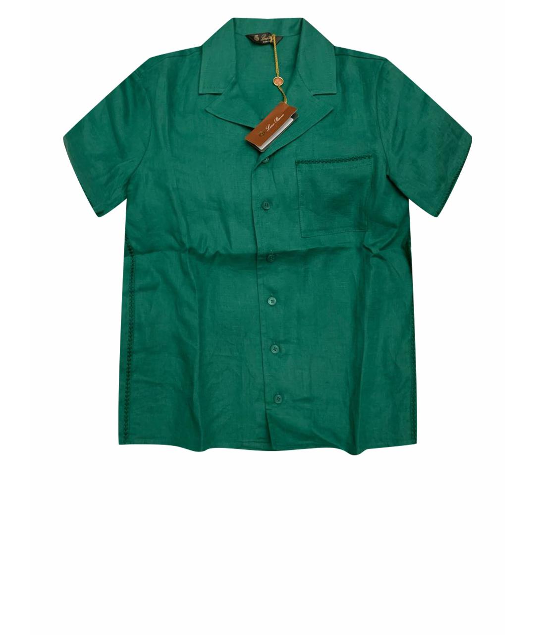 LORO PIANA Зеленая льняная детская рубашка, фото 1