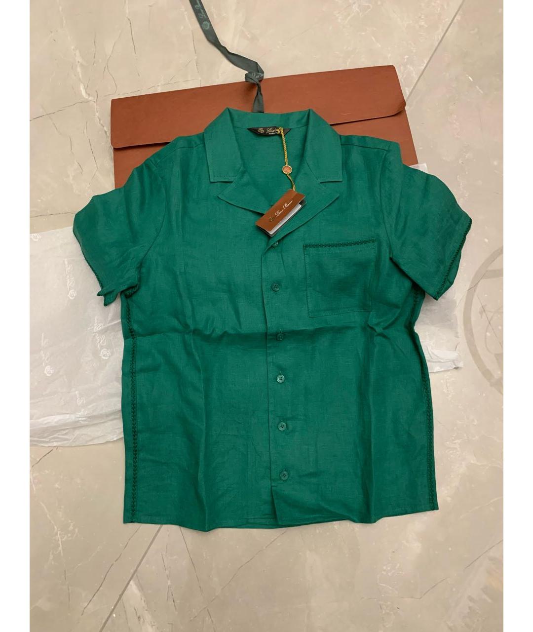 LORO PIANA Зеленая льняная детская рубашка, фото 9