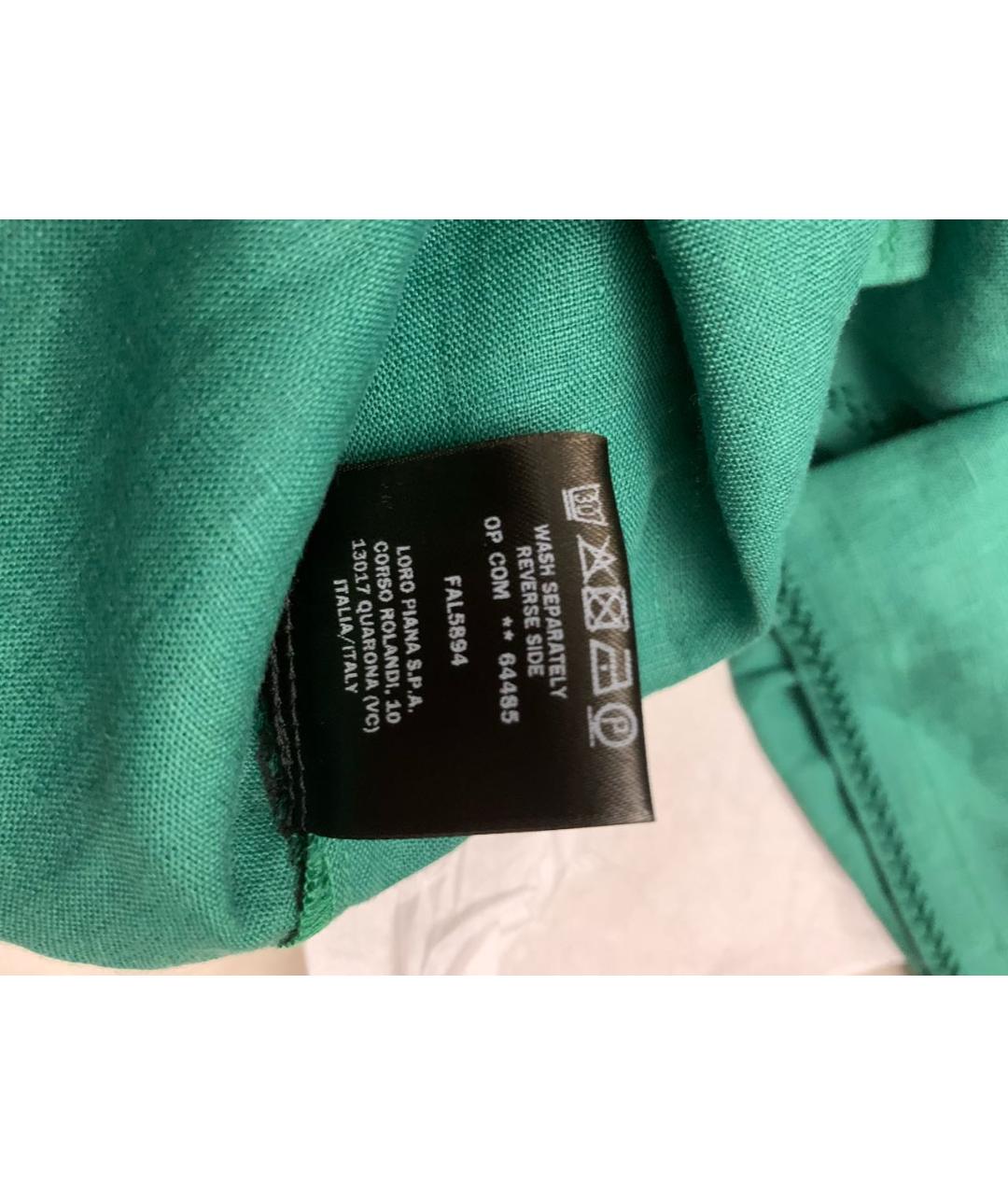 LORO PIANA Зеленая льняная детская рубашка, фото 6