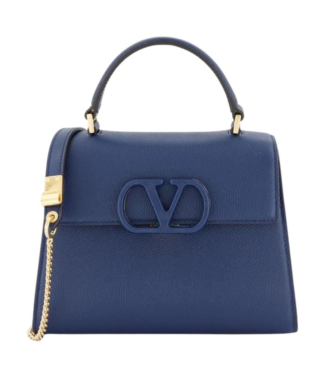 VALENTINO Синяя кожаная сумка тоут, фото 1