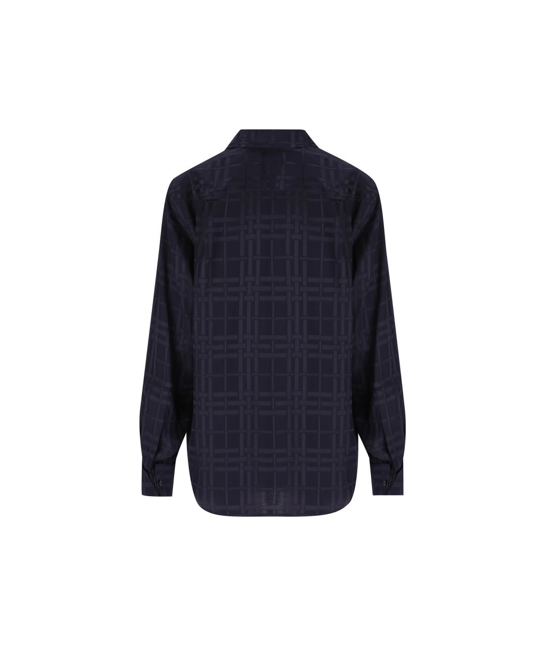 BURBERRY Темно-синяя шелковая рубашка, фото 2