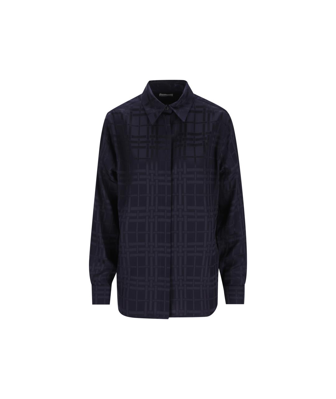 BURBERRY Темно-синяя шелковая рубашка, фото 5