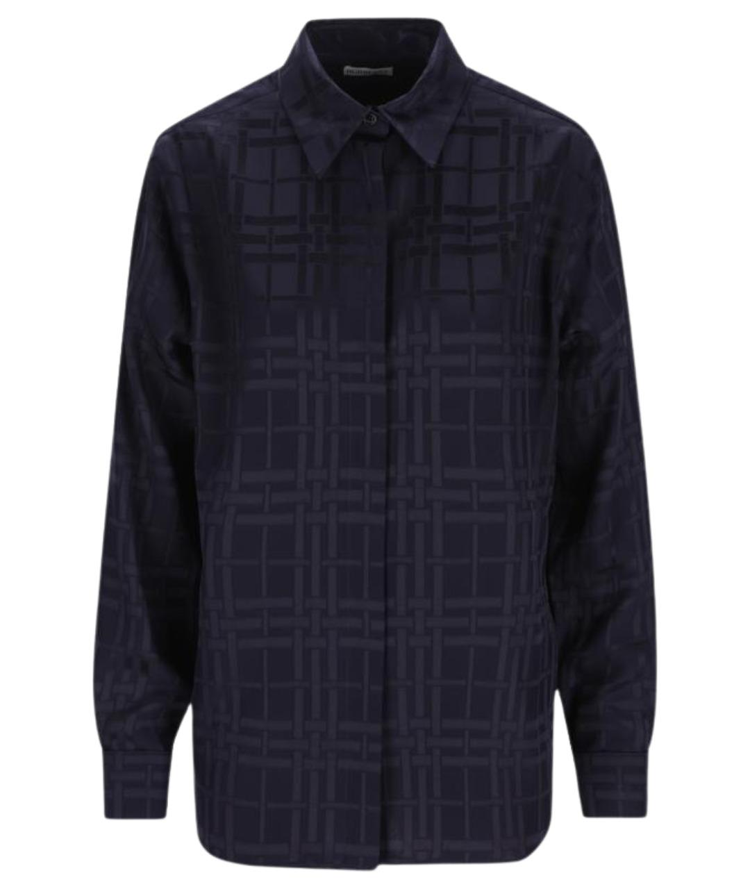 BURBERRY Темно-синяя шелковая рубашка, фото 1