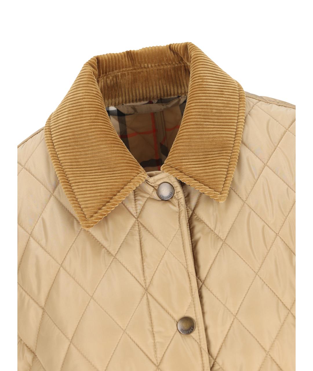BURBERRY Бежевая нейлоновая куртка, фото 3