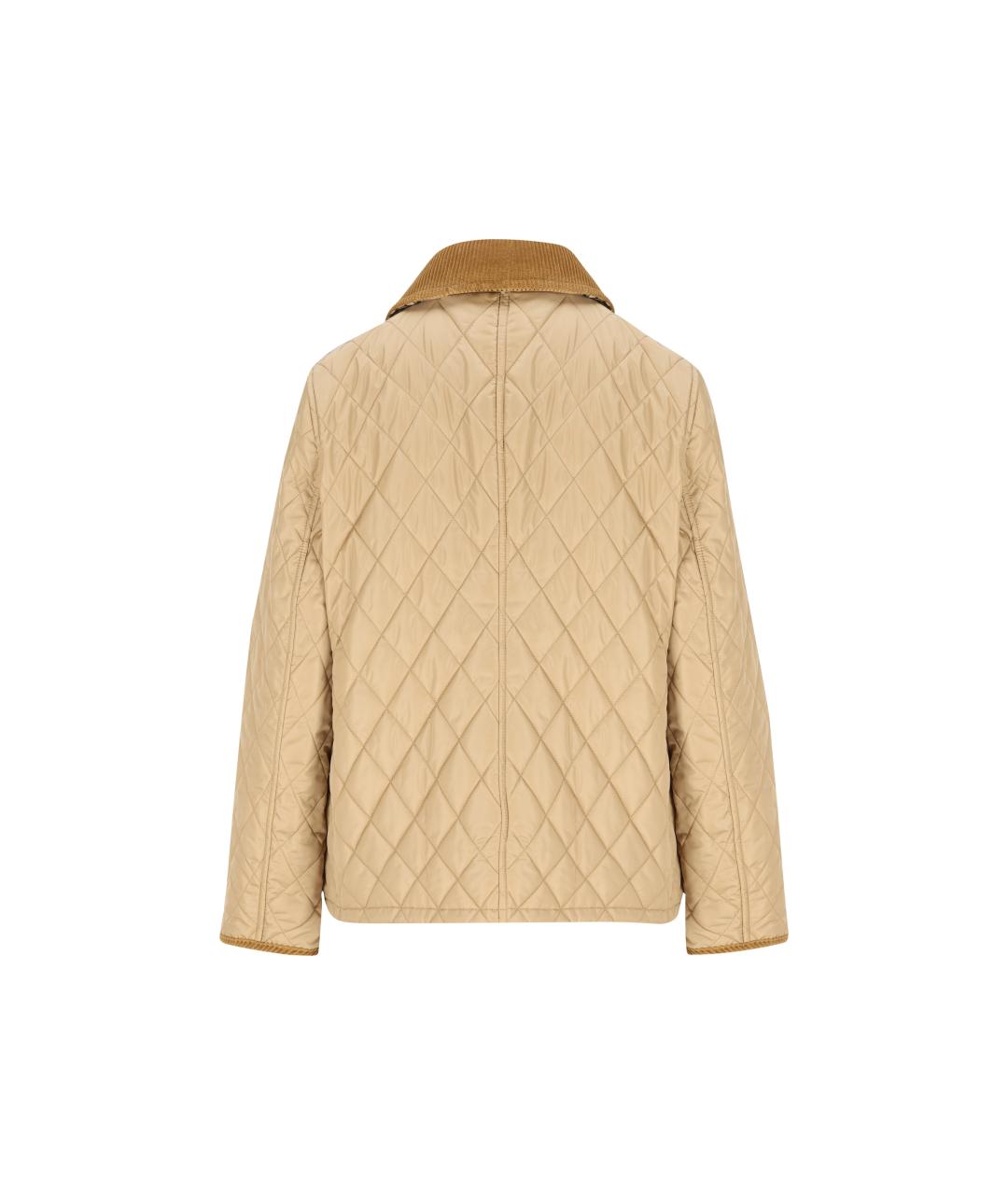 BURBERRY Бежевая нейлоновая куртка, фото 2