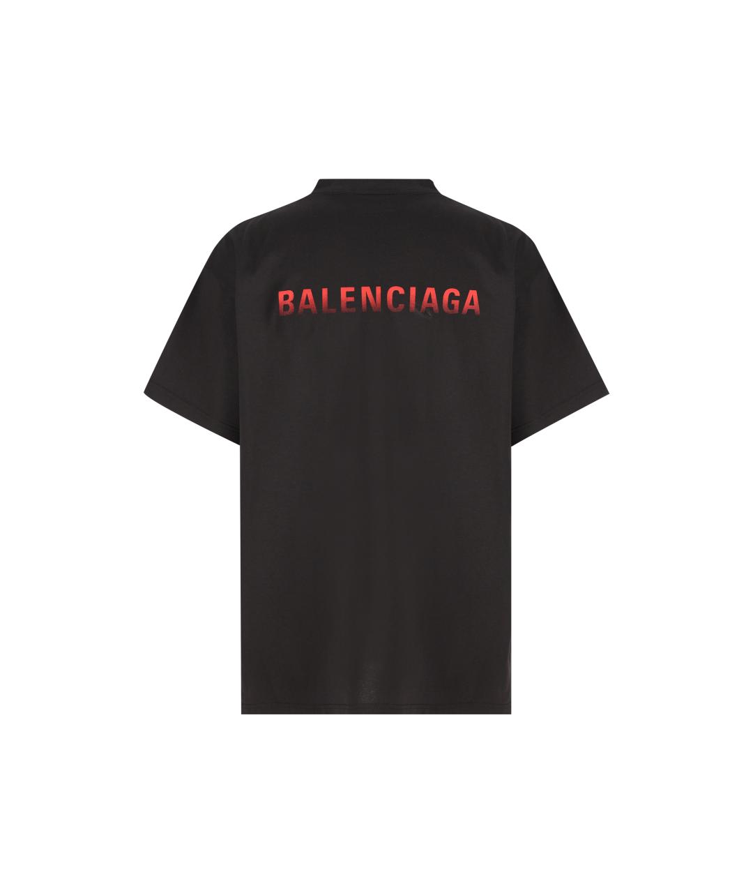 BALENCIAGA Черная хлопковая футболка, фото 2